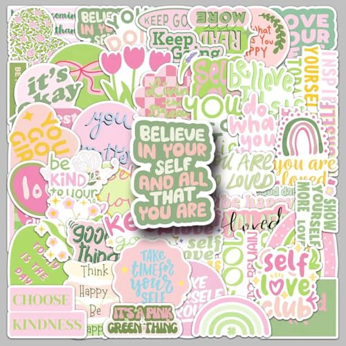 Aikeis 60 Danish Inspirational Pink Stickers, beautiful and suitable for adults, children, teenagers, and teachers. Waterproof front stickers, can be used on laptops, water bottles, etc.