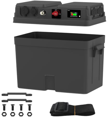 UCkasayfy Portable Battery Box 12V/24V 063/068/075 Battery Case for Car, Trailer, Trolling Motor, Boats, Marine, RV (Battery not Include)