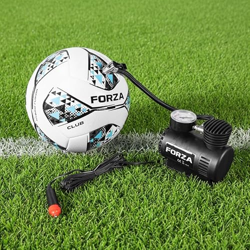 FORZA Electric Ball Pump with Pressure Gauge and Inflation Adapters, 12V, Portable