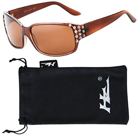 Hornz HZ Series Diamante – Women’s Premium Polarised Sunglasses Honey Amber Frame - Amber Lens