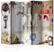 murando Raumteiler Home Holz-Optik Blumen Foto Paravent 225x172 cm beidseitig auf Vlies-Leinwand Bedruckt Trennwand Spanische Wand Sichtschutz Raumtrenner Home Office weiß beige m-A-0697-z-c