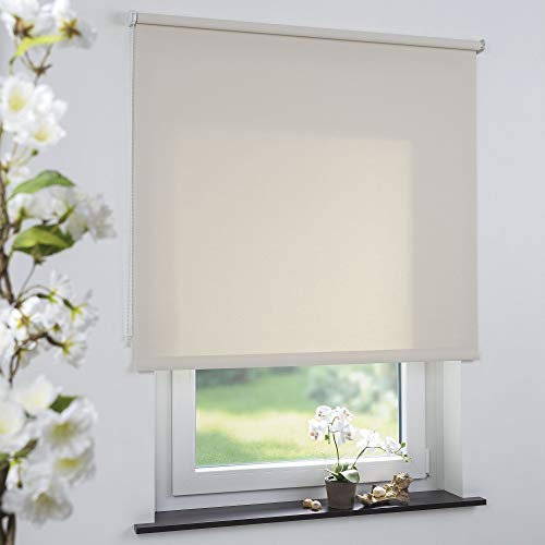 Cocoon Rollo Seitenzugrollo Kettenzugrollo Sonnenschutz Sichtschutz Fensterrollo Sand - 90 x 190 cm