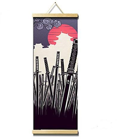 Crewell, hochauflösendes Leinwand-Gemälde, Wall-Art-Poster, Heimdekoration im japanischen Stil, hängendes Bild für Wohn- und Schlafzimmer, e, 30 * 96cm