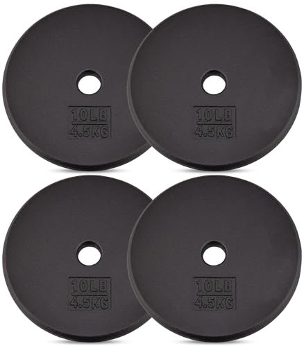 Yes4All 1-Zoll-Gusseisen-Hantelscheiben für Kurzhanteln – Standard-Hantelscheiben (Combo 10lb x 4pcs)
