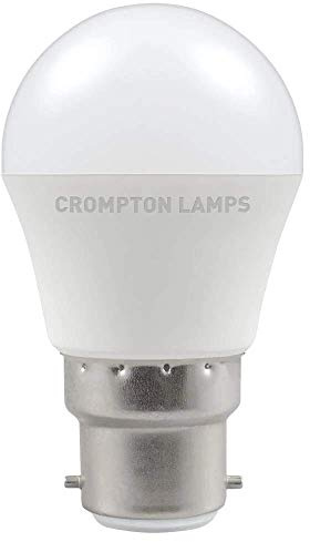 Crompton Lamps LED Golfball 5.5W BC-B22d (40W Equivalent) 6500K Daylight Opal 470lm BC Bayonet B22 Round Frosted Light Bulb