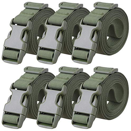 Magarrow 200cm Koffergurt Kofferband Gepäckgurte Einstellbare Reisezubehör Gepäckgurt Koffer Reiseschnalle Gürtel Rutschfester Verpackungsgürtel für Reise (Grün- 6pcs)