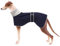 Morezi Winter Hundemantel mit reflektierender Leiste, weiches Polyester-Fleece, verstellbares Band, für Windhunde, Lurcher und Rennhunde-Blau navy-2XL