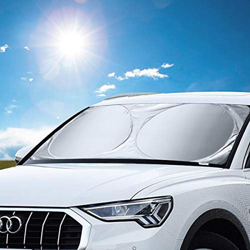 Auto Sonnenschutz für Frontscheibe, Orlegol Sommer Super Leichter Frontscheibe Auto Sonnenblende UV-Schutz Faltbar Car Sun Shade Windschutzscheibe Sonnenschirm für Kinder - 150 * 70 cm