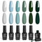 Beetles Misty Forest Gel Polish Set - 6 Colors: Baby Blue, Green, Gray, Dark Green - Soak Off, Nail Lamp Kit