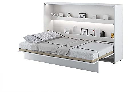 Schrankbett LENART Wandklappbett 120x200 BED CONCEPT Gästebett Horizontal Weiß