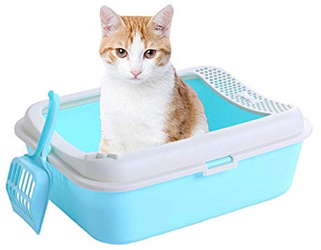 Katzenklo Katzentoilette Kaninchenstreu Tablett Katzentoilette Selbstreinigende Katzentoilette Haustier Toilette Kätzchen Zubehör Blue