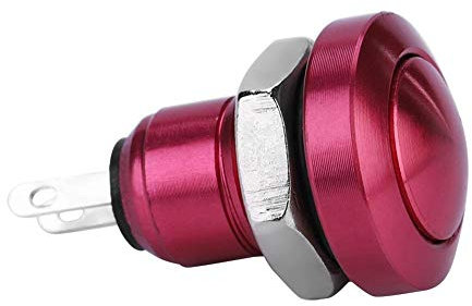 Botón pulsador momentáneo para coche EVGATSAUTO, interruptor de encendido momentáneo con botón pulsador momentáneo de coche impermeable de aleación de zinc-aluminio de 24 V/1A 8 mm(rojo)