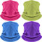 Hicarer 4 Pieces Winter Fleece Neck Warmer Snoods for Men Women Gaiter Thick Thermal Windproof Ski Neck Scarf Balaclava(Fluorescent Green, Purple, Lake Blue, Rose Red)