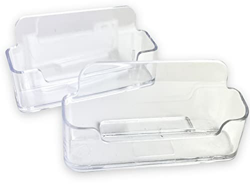 Lot de 2 porte-cartes de visite, porte-cartes transparentes, support de bureau 96 x 47 mm pour porte-cartes de table, bureau, organiseur de bureau, présentoir cartes de visite, porte-brochures