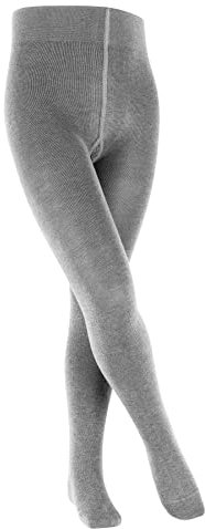 FALKE Unisex Kinder Strumpfhose Family K TI nachhaltige Baumwolle dick einfarbig 1 Stück, Grau (Light Grey 3400) neu - umweltfreundlich, 134-146