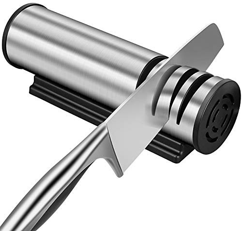 Afilador de Cuchillos Eléctrico, Cuatro Ranuras con Ventosa, Afilagrueso y Fino
