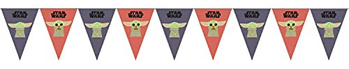 Procos 93133 - Wimpel-Kette Mandalorian, FSC® Mix, Länge 2,3 m, Girlande, Fahnen-Dekoration, Hänge-Deko, Geburtstag, Mottoparty