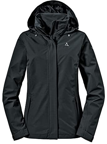 Schöffel Damen Jacket Gmund L, wind- und wasserdichte Regenjacke, atmungsaktive Outdoor Jacke, Wanderjacke mit verstaubarer Kapuze