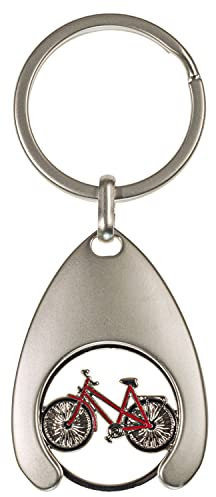 happyROSS Porte-clés avec jeton de chariot vélo, Couleurs métalliques, 77x39mm