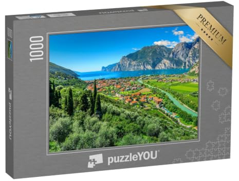 puzzleYOU: Puzzle 1000 Teile „Gardasee und Fluss Sarca bei Torbole, Italien“ – aus der Puzzle-Kollektion Gardasee