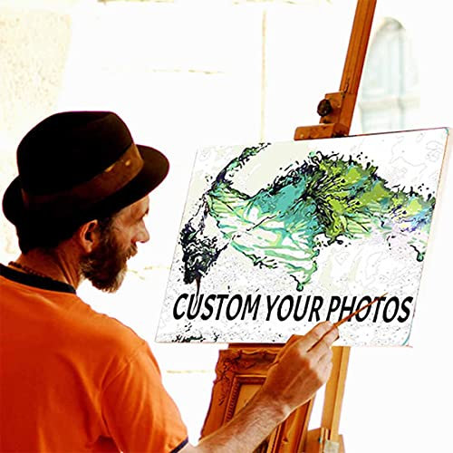 TEMEITE Peinture personnalisée par numéros Artisanat pour adultes Kit de dessin Cadeau d'anniversaire Photo Toile Kits d'artisanat multicolor