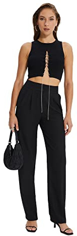 TRENDYOL Damen Pants Trendyol Drapierte Gefaltete Breite