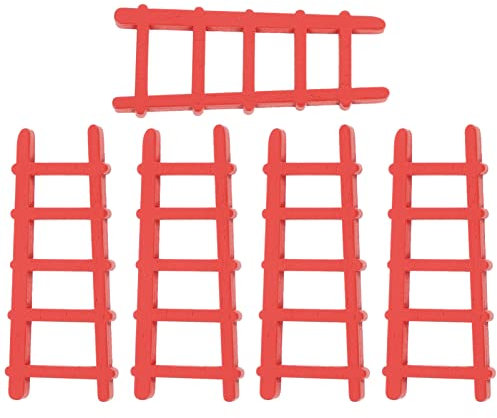 SEWACC 5pcs Dollhouse Step Ladder Miniature Wooden Ladders Fairy Garden Step Ladder Micro Landscape Furniture for DIY Dollhouse Decoration