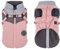 Savlot Hundejacken für den Winter Winddicht Wasserdicht 2 in 1 Outfit Kaltwettermantel Hundewestengeschirr Welpen Winter Warme Jacke Reflektierende Welpenjacke(M, Pink + Grau)