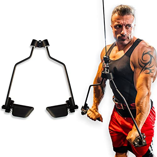 RL Grips - Cuerda de Acero para Poleas – Maneral Ergonómico con Agarre Antideslizante – Accesorio de Gimnasio para Tríceps, Bíceps, Espalda y Hombros – Incluye Mosquetón