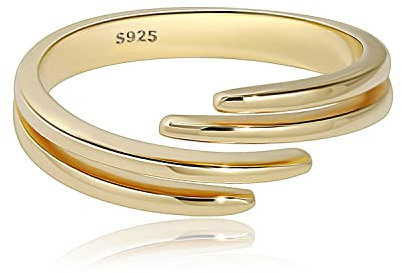 925 Sterling Silber Daumen Ring für Frauen Inspirational Schmuck Ringe Adjustable Index Finger Ring Hug Ringe Geburtstag Urlaub Geschenke (Silber) (Gold)