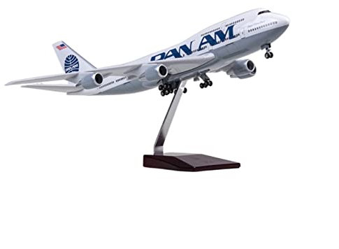 copy airplane model 1/150 Scale 47cm For 747 B747 Aircraft PAN AM Airline Model W Light And Wheel Diecast Resin Plane Collection
