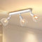 ANWIO Lámpara Techo Focos, 3 Focos Led Interior Techo Base E14, Apliques Techo Focos Blanco con Base Rectangular, Giratorios Plafón Foco de Techo LED(Sin Bombillas) EUC-EA190813-14-03RW-1U