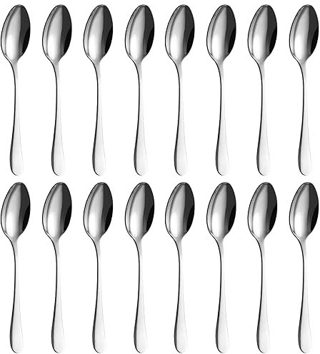 BEWOS Silber teelöffel 16 Stück, 13,7 Cm / 5,39 Inch Edelstahl Löffel, Ausgezeichnete Serie von kaffeelöffel, Spülmaschinenfest dessertlöffel, Ideal für Haushalte, Restaurants, Parteien, etc
