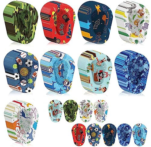 90 Stück Augenklappen für Kinder, Selbstklebende Augenklappe für Kinder Sommerliche Lichtblockierende Baumwoll Augenklappe für Kinder (9 Stile)