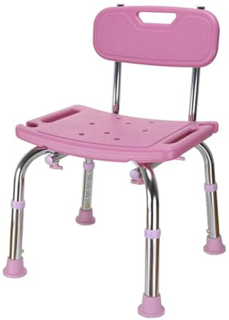 OTHZON Pink Shower Stool, Bath Seat with Backrest, Shower Chairs and Benches Bathtub Seat for Elderly, Senior, Handicap & Disabled, Adjustable Hight Non-Slip Design