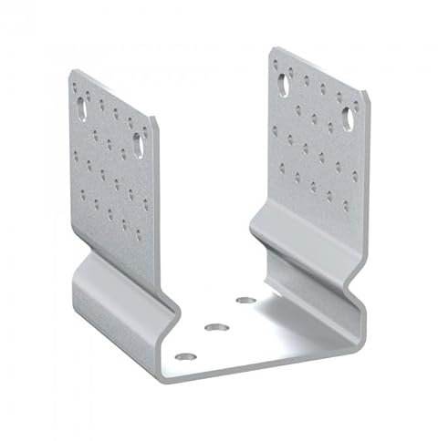 GRUNDLINE U Pfostenträger aufschrauben - Pfostenanker PSSOZ - 120x120x150- Pfostenhalter - U Profil Stahl - Bodenanker für Holzpfosten - Pfostenschuhe - Stützenfuß Zaunpfosten - Stützenschuh