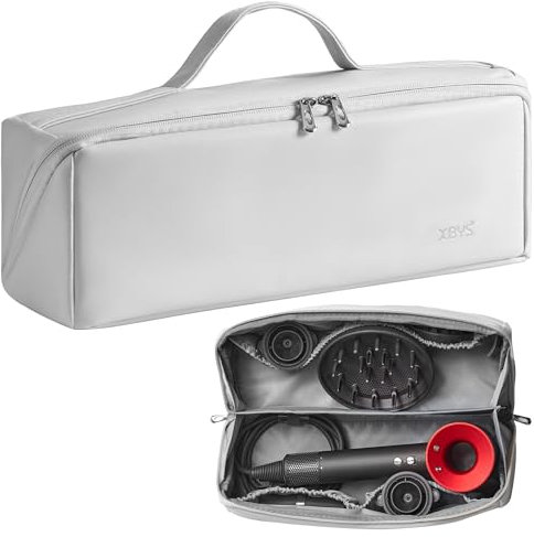 Veki Reise Tasche für Dyson Airwrap Styler und Shark, Aufbewahrungstasche für Dyson Supersonic, Warmluftbürste Haartrockner Tragetasche für Frisur-Werkzeug und Umfangreichem Zubehör (Grau)