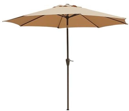 NYASAA 270cm Sonnenschirm mit Kurbel, Marktschirm für Terrasse,Balkon & Garten, UV-Schutz, Rund