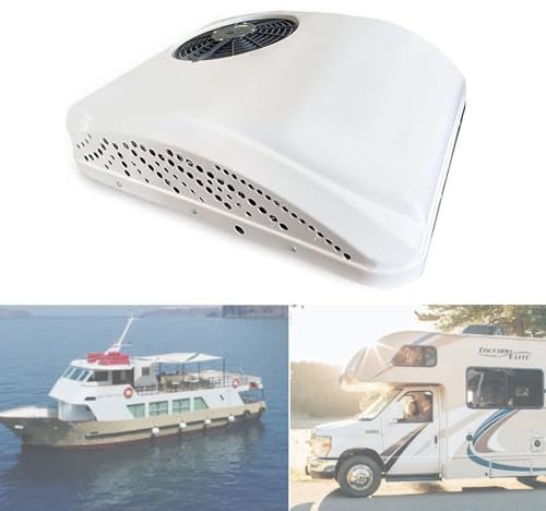 Ostreemaner Aire Acondicionado para Caravanas En La Azotea, Refrigeración Y Calefacción 2 En 1, Aire Acondicionado Silencioso, Tamaño Pequeño, Fácil De Instalar, Material Abs, Impacto,12V