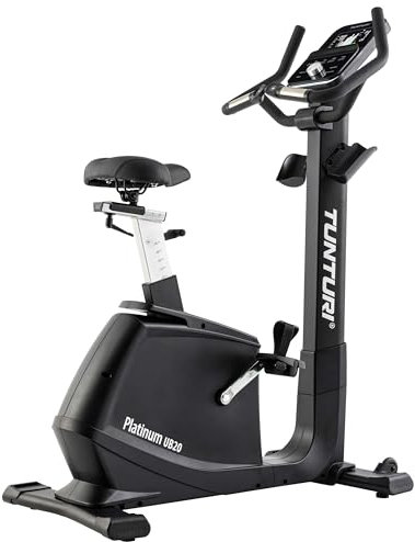 Tunturi Platinum UB20 Heimtrainer - Magnetbremse - Ergometer Fitnessbike - 48 Widerstandsstufen - Integrierte Herzfrequenzsensoren - Bequemer Einstieg - Anpassbar