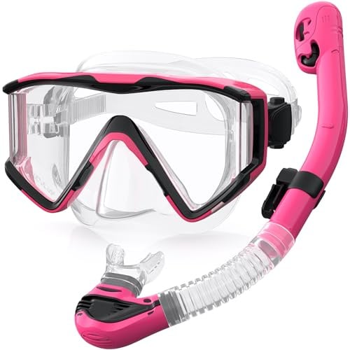 Schnorchelset Erwachsene, Taucherbrille mit Schnorchel, Anti-Fog, Anti-Leak | 3-Fenster-Panorama, Anti-Fog & Anti-Leck, verstellbarer Nasensteg, für Erwachsene, ideal für Schnorcheln & Schwimmen.