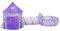 Floving 3 en 1 Kids Play Tienda Tunel de rastreo y Bola Hoyo Tienda de Playhouse Infantil con aro de Baloncesto, para Uso Interior y Exterior con Estuche portátil. (Rojo) (Sirena púrpura)