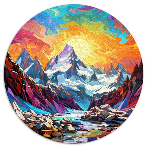 1000-teiliges Puzzle, rundes Puzzle „Arctic Granite Mountain“, für Erwachsene und Kinder ab 12 Jahren, Puzzle aus Pappe, Spielzeug, Denkspiel. Größe: 67,5 x 67,5 cm