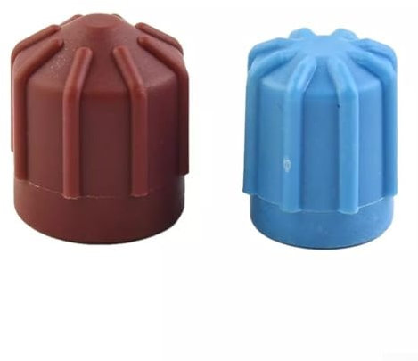 Juego de tapas de válvula de aire acondicionado para coche, cubierta antipolvo, fugas, azul/marrón