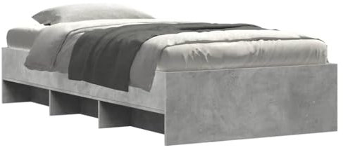 vidaXL Bettgestell, Bettrahmen mit Lattenrost, Schlafzimmerbett Bett mit Stauraum, Einzelbett für Schlafzimmer, Grau Sonoma 90x200cm Holzwerkstoff