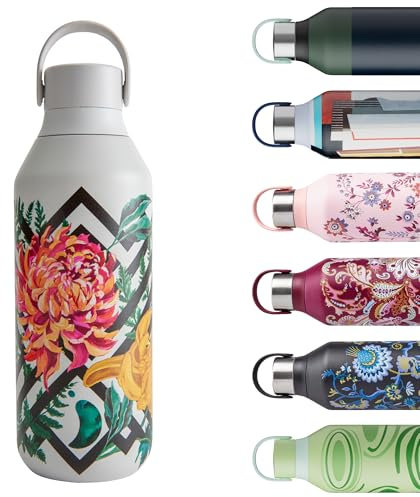 Chilly's Series 2 Gourde - Bouteilles isothermes en Acier INOX avec Double paroi, col Souple et poignée de Transport - Woven Dahlia, 500ml