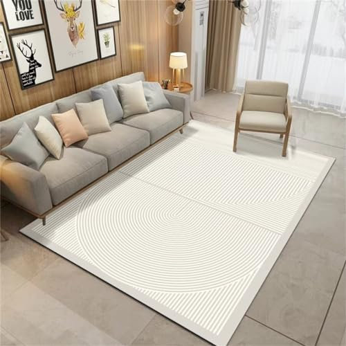 Teppich Anti Rutsch Bodenmatte Grau Geometrisches Design Schlafzimmer Teppich Wohnzimmer Teppich Waschbar Webteppich 50X80CM