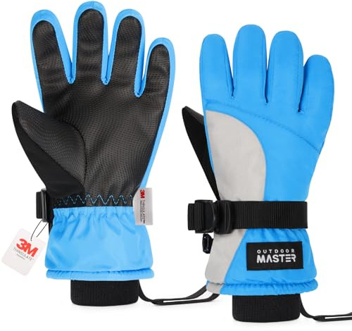 OutdoorMaster Kids Ski Snow Gloves, 3M Thinsulate Winter Thermal Gloves