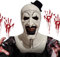 IEEILULU Art the Clown Mask, Maschera Art The Clown con Mini Cappello, Maschera Clown Horror con Cappello di Natale, Maschera da Terrifier, Joker Latex Mask for Clown Halloween Costume (Bianco1)