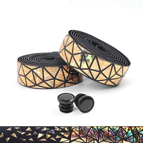 YYunying Road Bike Handlebar Tape Fahrrad Lenkerband für MTB Rennrad Langlebiges Griffband aus PU + EVA 2 Rollen Rutschfest Stoßdämpfend,Gold